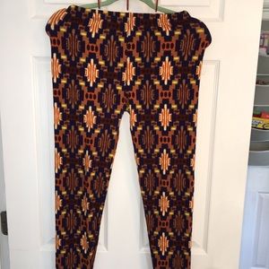 Brown, purple, orange boutique OS leggings
